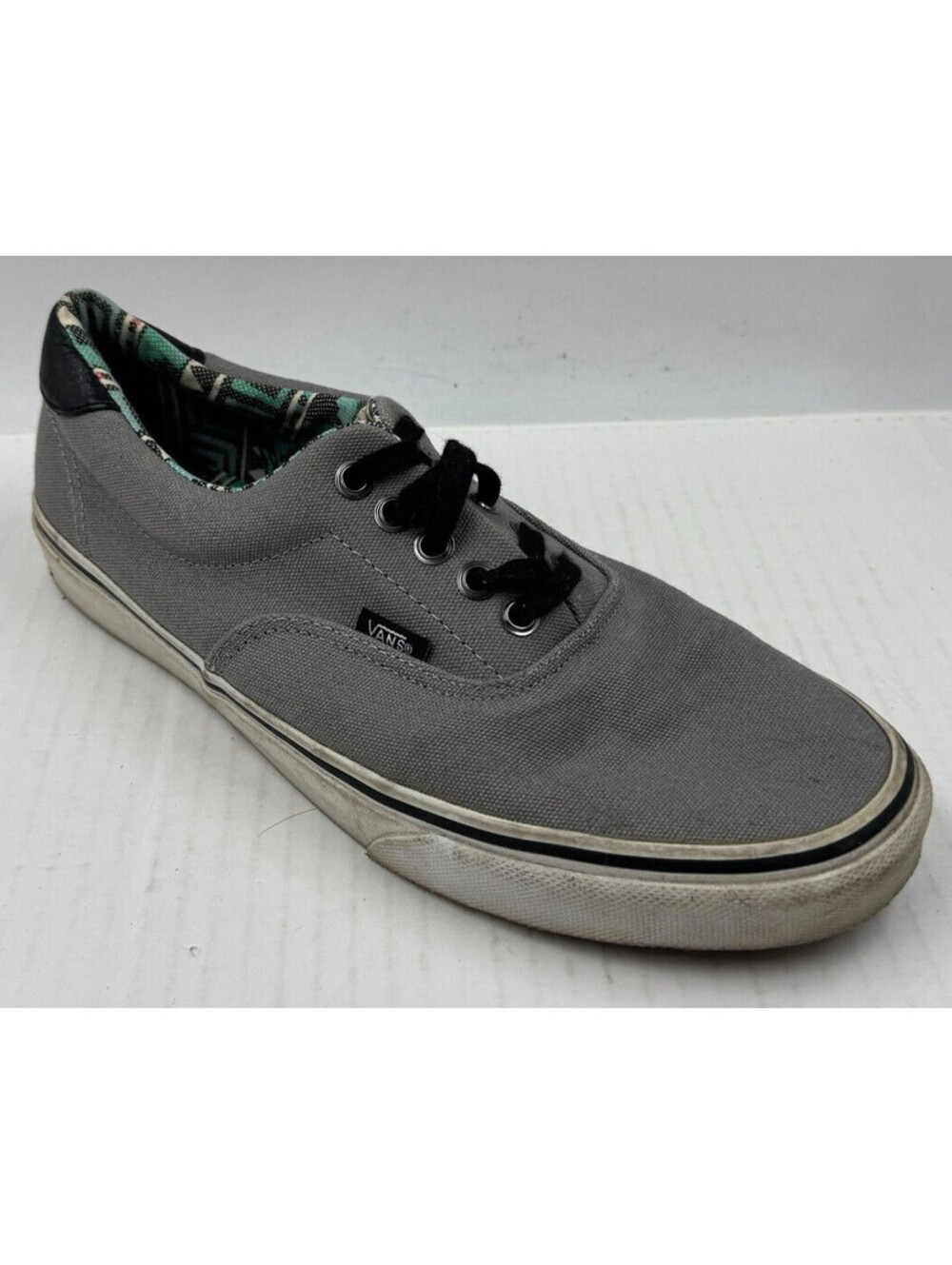 Vans Era 59 Unisex Sneakers M9.5/W11 Gray Black Canvas Lace-Up Skateboard Shoes